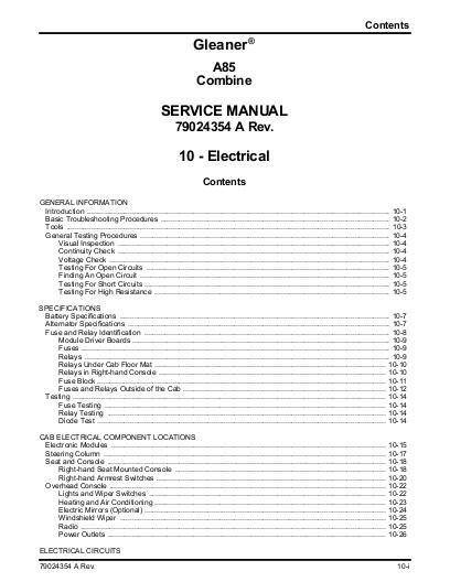 AGCO A85 Combine (Volume 2, packet) Service Manual 79024354A English