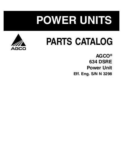 AGCO AGCO-Sisu 634DSRE Power Unit Parts Book 79023170B English