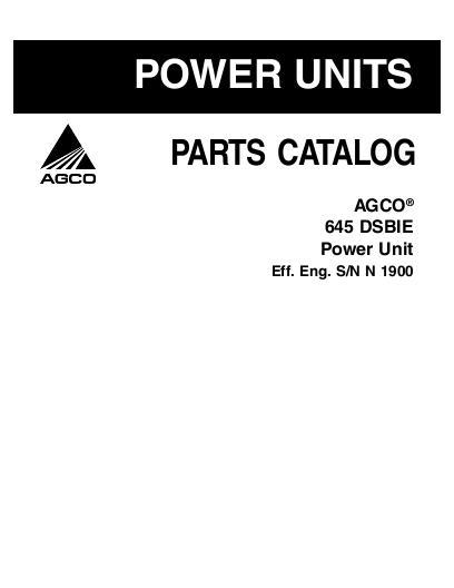 AGCO AGCO-Sisu 645DSBIE Power Unit Parts Book 79023227B English