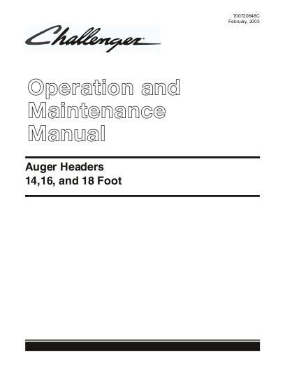 AGCO AH Auger Header Operator Manual 700720648C English 1 AGCO AH Auger Header Operator Manual 700720648C English
