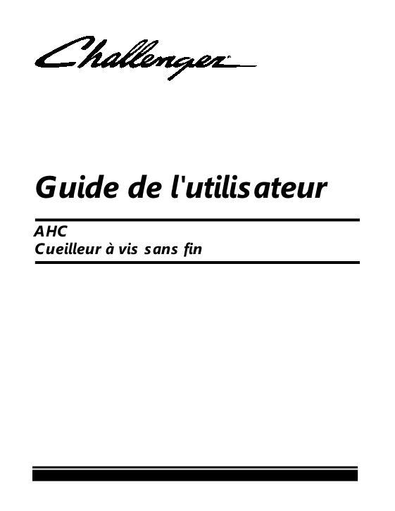 AGCO AHC Auger Header Operator Manual 700728495E French 1 AGCO AHC Auger Header Operator Manual 700728495E French