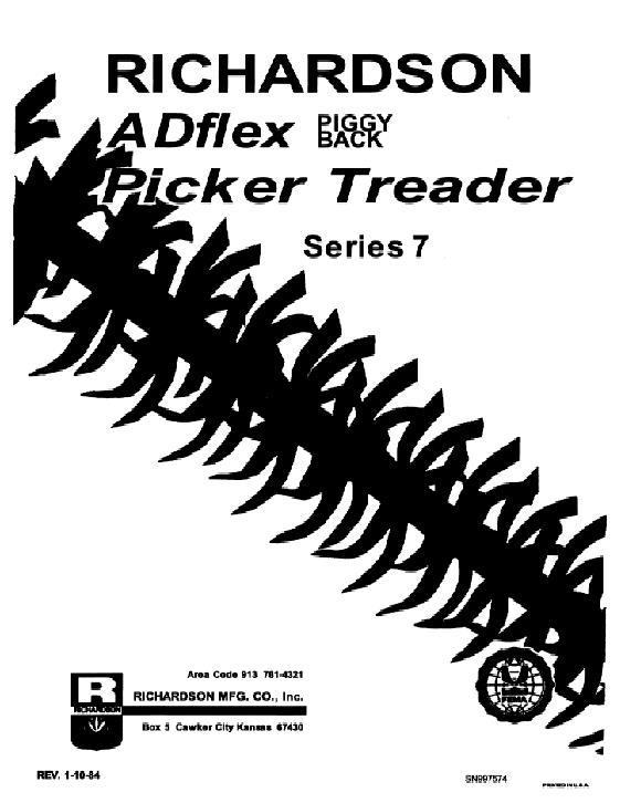 AGCO Adflex Picker Treader (series 7, piggyback) Operator Manual SN997574 English 1 AGCO Adflex Picker Treader (series 7, piggyback) Operator Manual SN997574 English