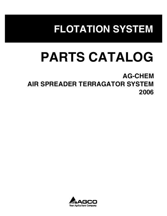 AGCO Air Spreader TerraGator (system, eff sn Rxxx1001, 2006) Parts Book AG136063E English