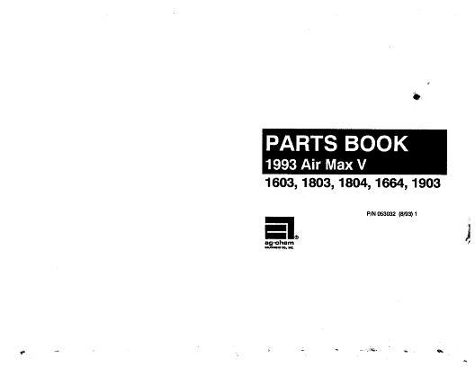 AGCO AirMax 5 (1993) Parts Book AG053032 English