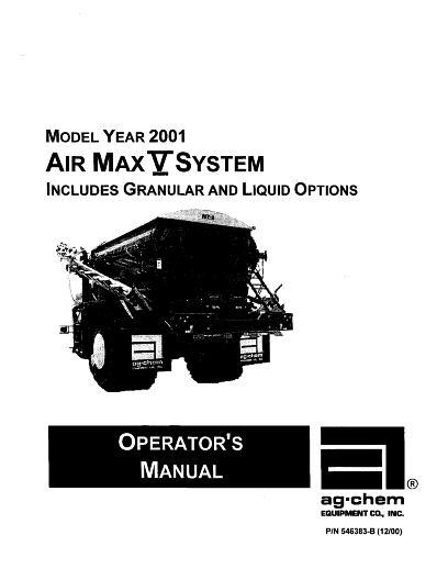 AGCO AirMax 5 (system, 2001) Operator Manual AG546383 English