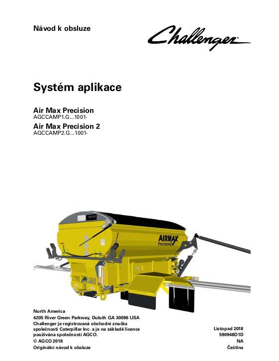 AGCO AirMax Precision Precision 2 (system, eff Gxxx1001) Operator Manual 590948D1D Czech 1 AGCO AirMax Precision Precision 2 (system, eff Gxxx1001) Operator Manual 590948D1D Czech