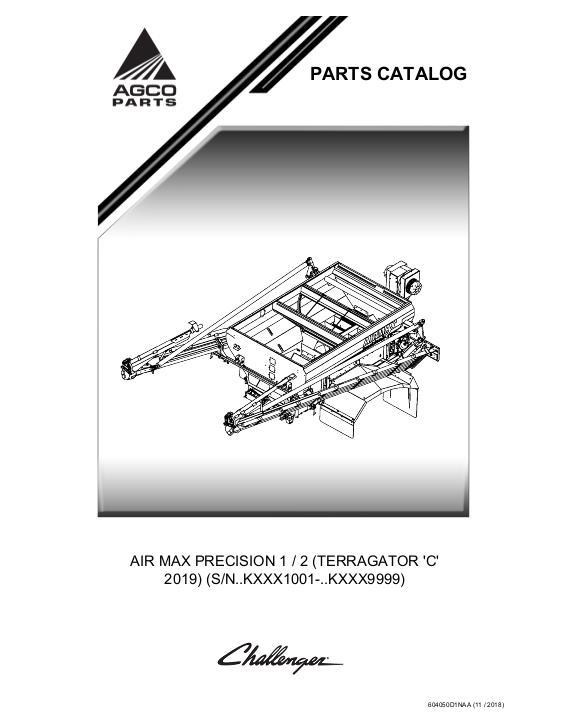 AGCO AirMax Precision Precision 2 (system, eff sn Kxxx1001, 2019) Parts Book 604050D1A English