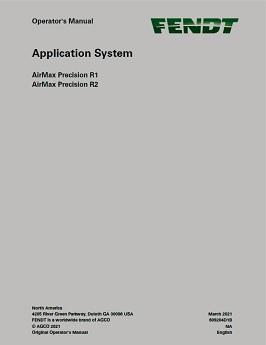 AGCO AirMax Precision R1 AirMax Precision R2 (system) Operator Manual 609204D1B English