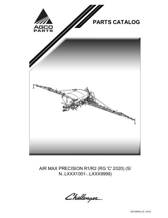 AGCO AirMax Precision R1 R2 RoGator C Series (system, eff Lxxx1001) Parts Book 652186A English