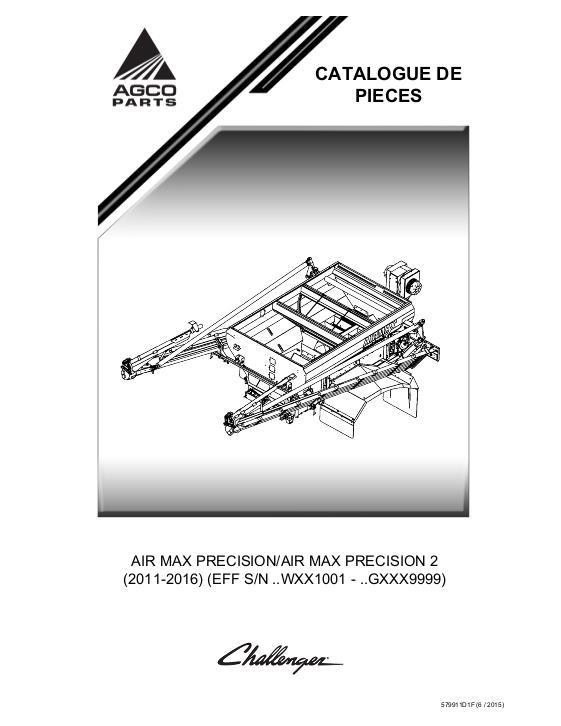 AGCO AirMax Precision (system, Wxx1001 - Gxxx9999, 2011 -2016) Parts Book 579911D1F French