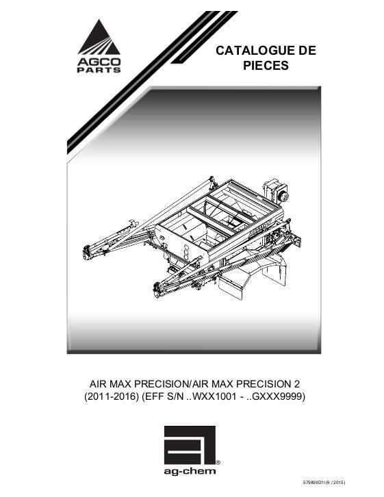 AGCO AirMax Precision (system, sn Wxx1001 - Gxxx9999, 2011 - 2016) Parts Book 579899D1I French
