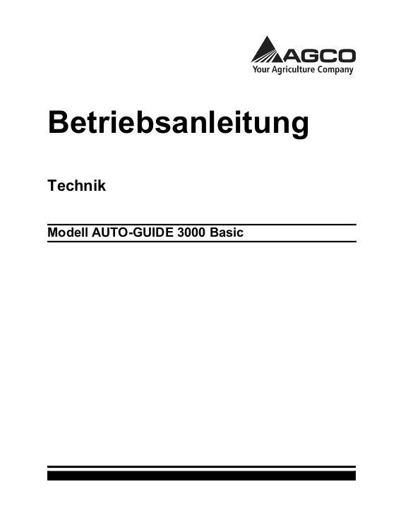 AGCO Auto-Guide 3000 (basic) Operator Manual ACZ000079A German