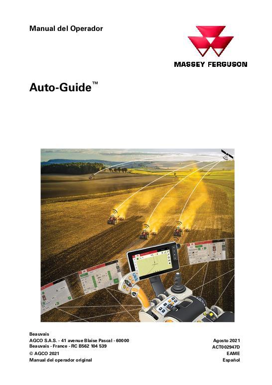 AGCO Auto-Guide NovaTel Trimble (later tractors, NT03 terminal) Operator Manual ACT002947D Spanish 1 AGCO Auto-Guide NovaTel Trimble (later tractors, NT03 terminal) Operator Manual ACT002947D Spanish