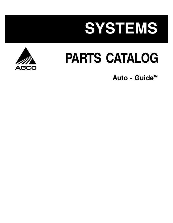 AGCO Auto-Guide System Parts Book 79025101C English