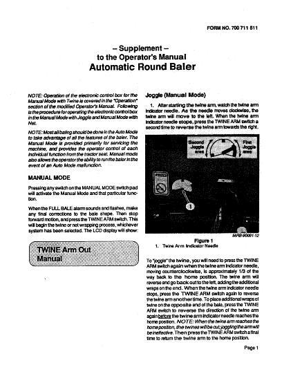 AGCO Automatic Round Baler (supplement) Operator Manual 700711511 English 1 AGCO Automatic Round Baler (supplement) Operator Manual 700711511 English