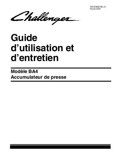 AGCO BA4 Bale Accumulator Operator Manual 700724008E French 1 AGCO BA4 Bale Accumulator Operator Manual 700724008E French