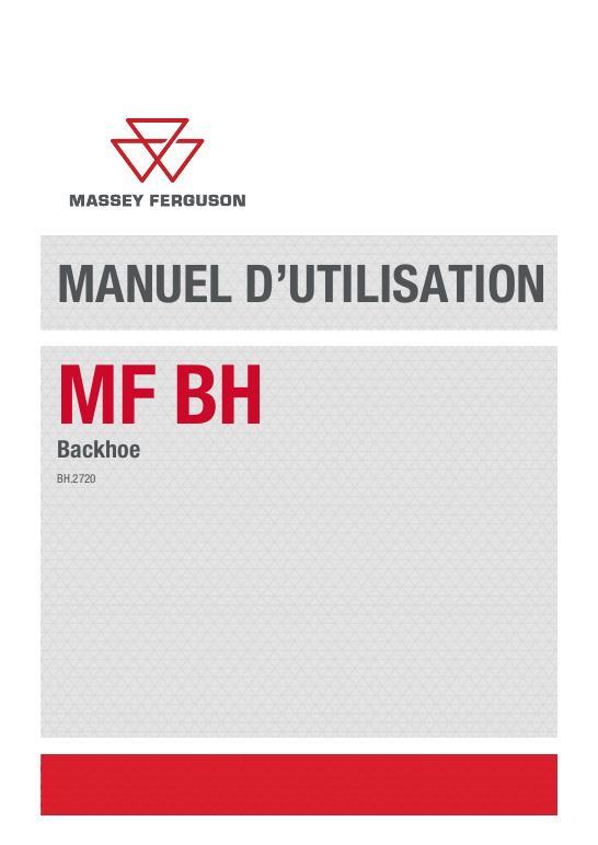 AGCO BH2720 Backhoe Operator Manual ACX2985030 French