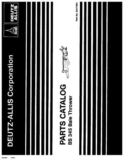 AGCO BS345 Bale Thrower Parts Book 6217684 English