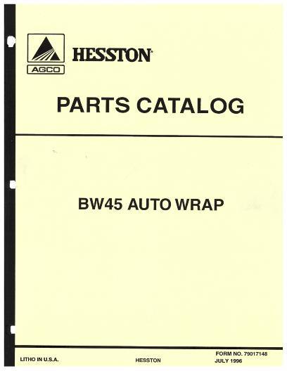 AGCO BW45 Bale Wrapper (Mini Wrap) (1996) Parts Book 79017148 English