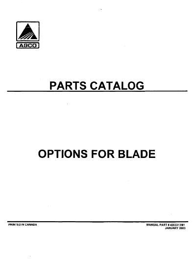 AGCO Blade (options) Parts Book 4263313M1 English