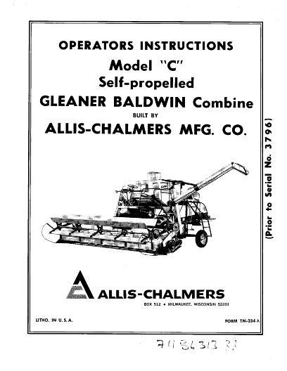 AGCO C Combine (prior sn 3796) Operator Manual 71186313 English 1 AGCO C Combine (prior sn 3796) Operator Manual 71186313 English