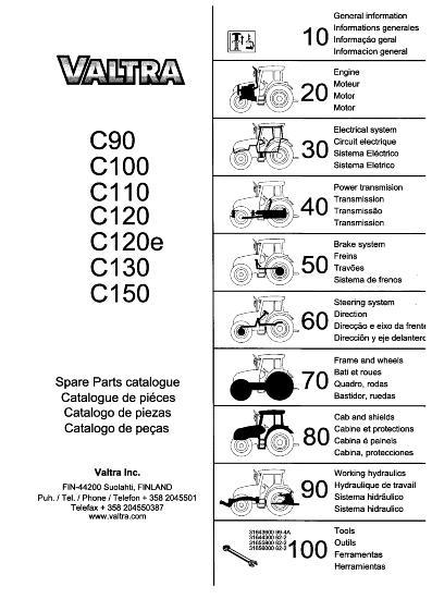 AGCO C90 to C150 Tractor Parts Book V39078671 English
