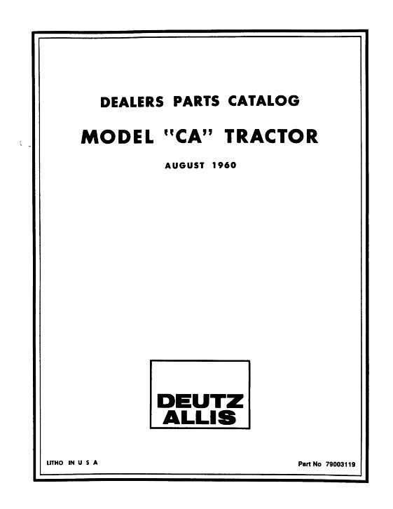 AGCO CA Tractor Parts Book 79003119 English
