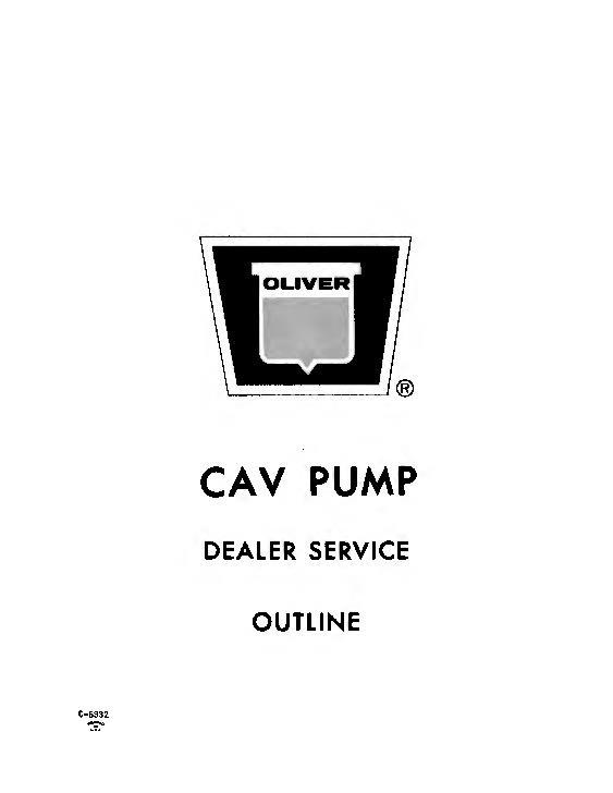 AGCO CAV Injection Pump (dealer service) (packet) Service Manual C-5332 English