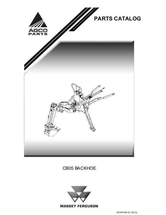AGCO CB05 Backhoe Parts Book 651874M5 English