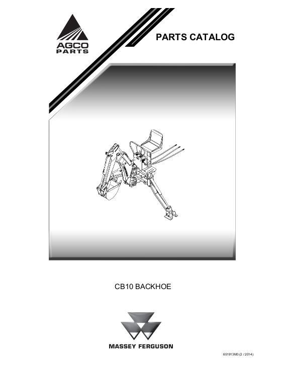 AGCO CB10 Backhoe Parts Book 651913M3 English