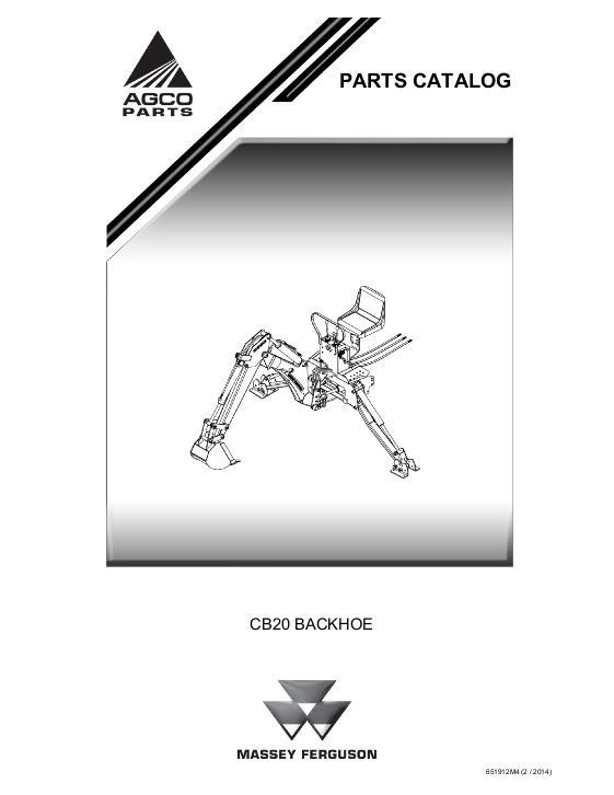 AGCO CB20 Backhoe Parts Book 651912M4 English
