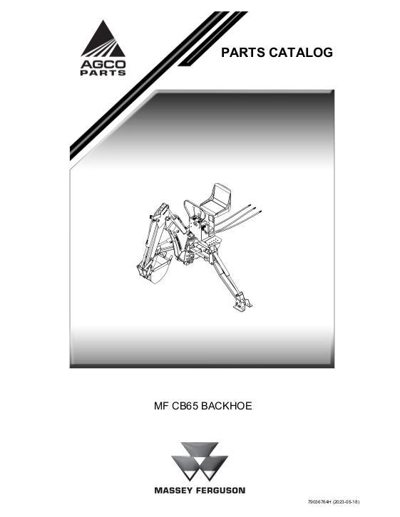 AGCO CB65 Backhoe Parts Book 79036764H English