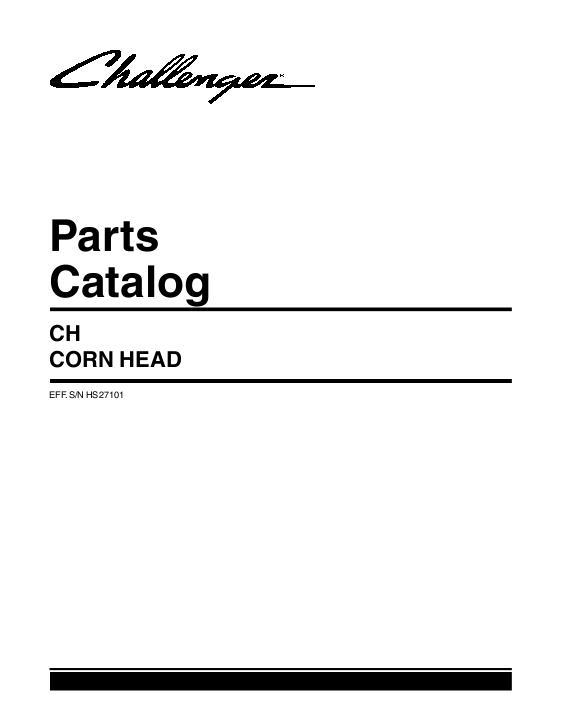 AGCO CH Series Corn Head (eff sn HS27101) Parts Book 79025213C English