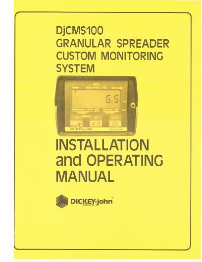AGCO CMS100 DjCMS100 Custom Monitor System (for granular spreader) Operator Manual AG711638 English 1 AGCO CMS100 DjCMS100 Custom Monitor System (for granular spreader) Operator Manual AG711638 English