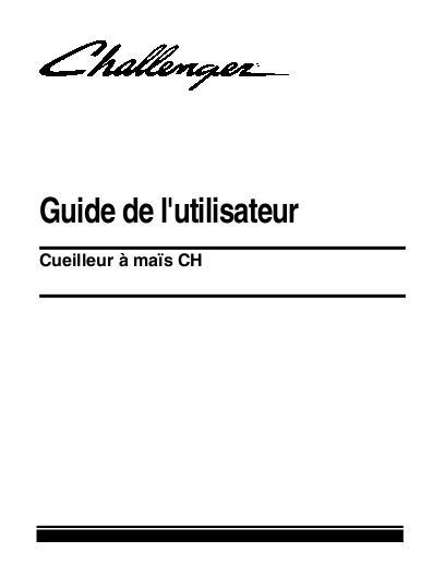AGCO Ch Series Corn Header Operator Manual 700728398C French 1 AGCO Ch Series Corn Header Operator Manual 700728398C French