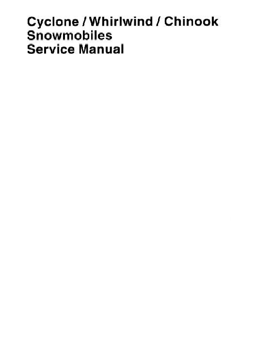 AGCO Chinook Cyclone Storm Whirlwind Snowmobile Service Manual 1448769M1 English