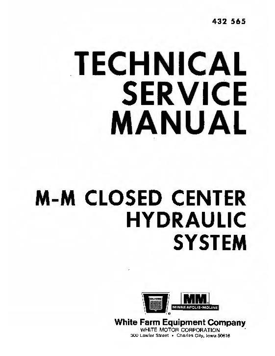 AGCO Closed Center Hydraulic System (packet) Service Manual 432565 English