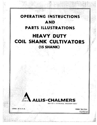 AGCO Coil Shank Cultivator (heavy duty, 15 shank) Operator Manual 70828246 English 1 AGCO Coil Shank Cultivator (heavy duty, 15 shank) Operator Manual 70828246 English