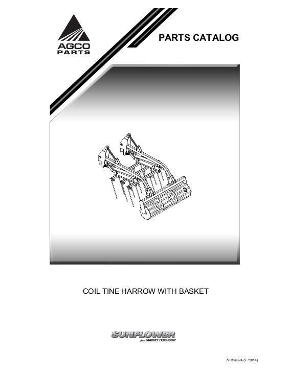 AGCO Coil Tine Harrow Attachment (with basket) Parts Book 79035687A English