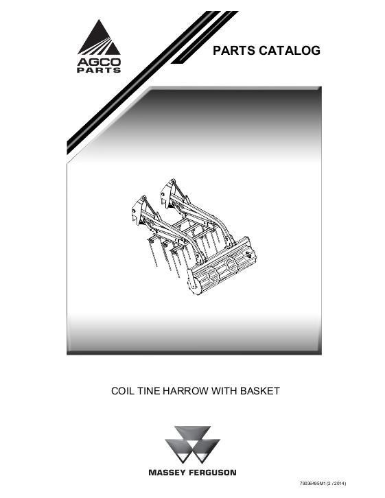 AGCO Coil Tine Harrow Attachment (with basket) Parts Book 79036495M1 English