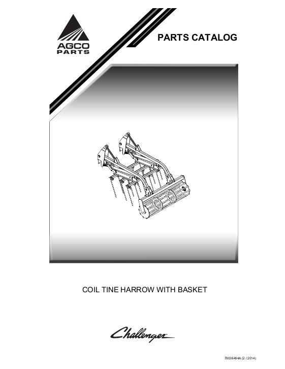 AGCO Coil Tine Harrow (with basket) Parts Book 79036494A English