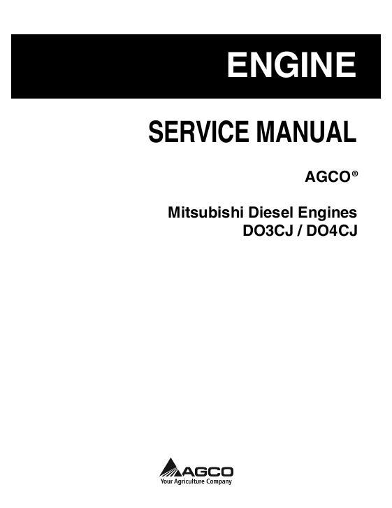 AGCO D03CJ D04CJ Mitsubishi Diesel Engine Service Manual 79036259A English