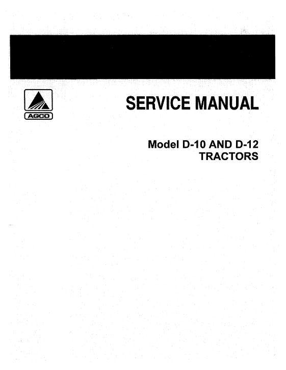 AGCO D10 D12 Tractor Service Manual 79003406 English
