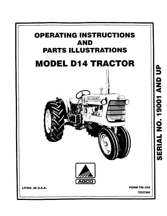 AGCO D14 Tractor (eff sn19001) Operator Manual 70257968 English 1 AGCO D14 Tractor (eff sn19001) Operator Manual 70257968 English