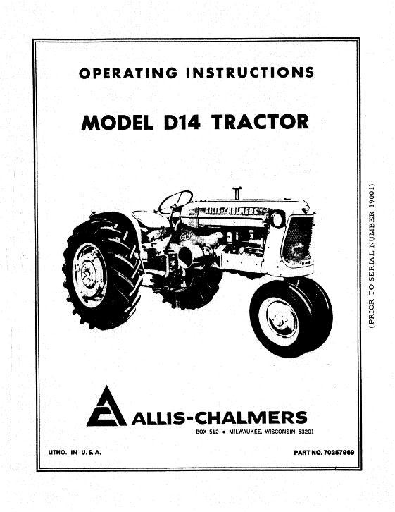 AGCO D14 Tractor (prior sn 19001) Operator Manual 70257969 English 1 AGCO D14 Tractor (prior sn 19001) Operator Manual 70257969 English