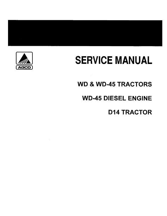 AGCO D14 WD WD45 Tractor Service Manual 79003405 English