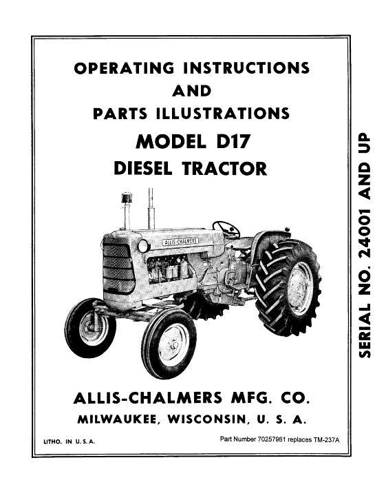 AGCO D17 Series 2 Tractor (diesel, eff sn 24001 - 42000) Operator Manual 70257961 English 1 AGCO D17 Series 2 Tractor (diesel, eff sn 24001 - 42000) Operator Manual 70257961 English