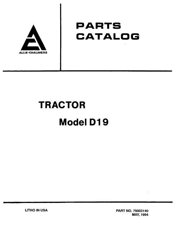 AGCO D19 Tractor Parts Book 79003140 English