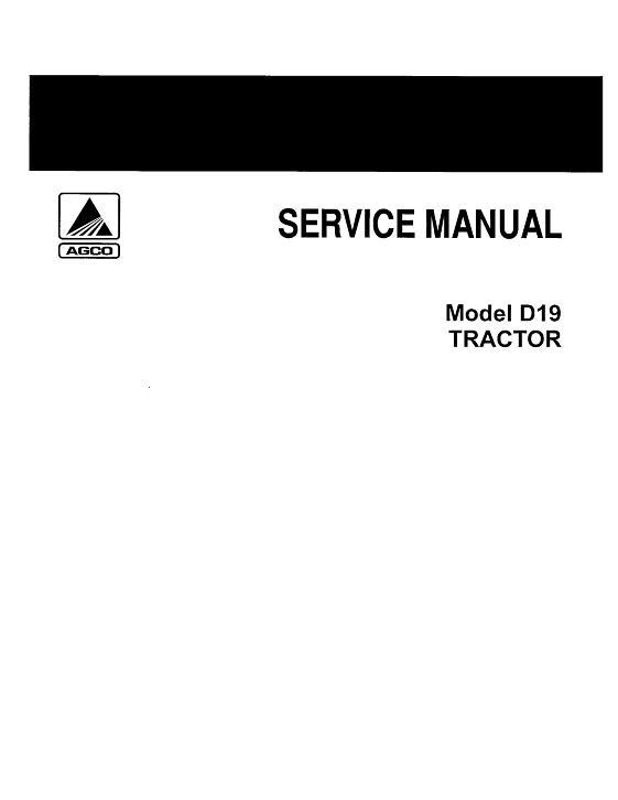 AGCO D19 Tractor Service Manual 79003409 English
