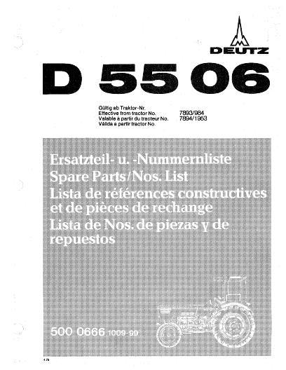 AGCO D5506 Tractor Parts Book 5000666 Multiple